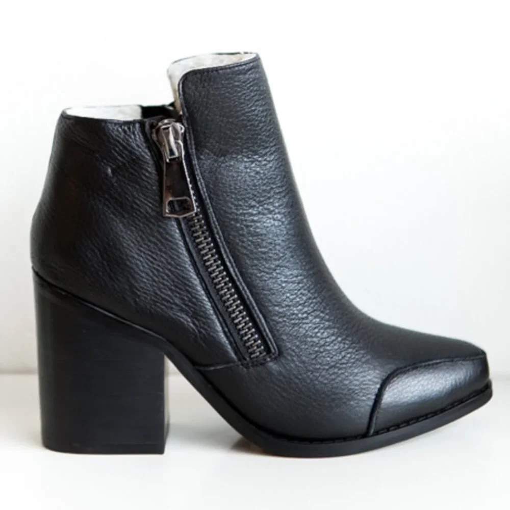 Sol Sana black faux shearling lined ankle boots‎ 41